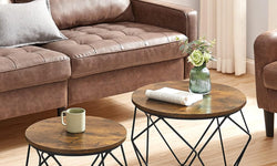 Vien Coffee Table Set of 2 - Rustic Brown