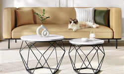 Vien Coffee Table Set of 2 - White/Black