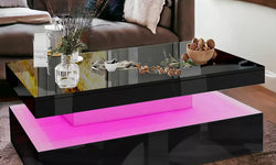 Inouye Coffee Table with LED Lights - Black