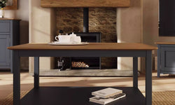 Lyra Oak Veneer Coffee Table - Blue