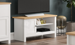 Gabrielo 1 Door TV Unit Coffee Table - White and Oak