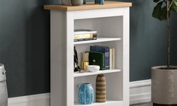 Gabrielo 3 Tier Bookcase Coffee Table - White and Oak