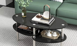 Manohar Modern Oval Coffee Table - Black