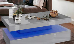 Inouye Coffee Table with LED Lights - Grey