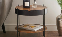 Zena Round Coffee Table -Brown & Black